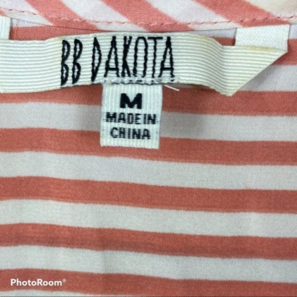 BB DAKOTA striped  coral 2 in 1 tank shift summer dress - Picture 4 of 8